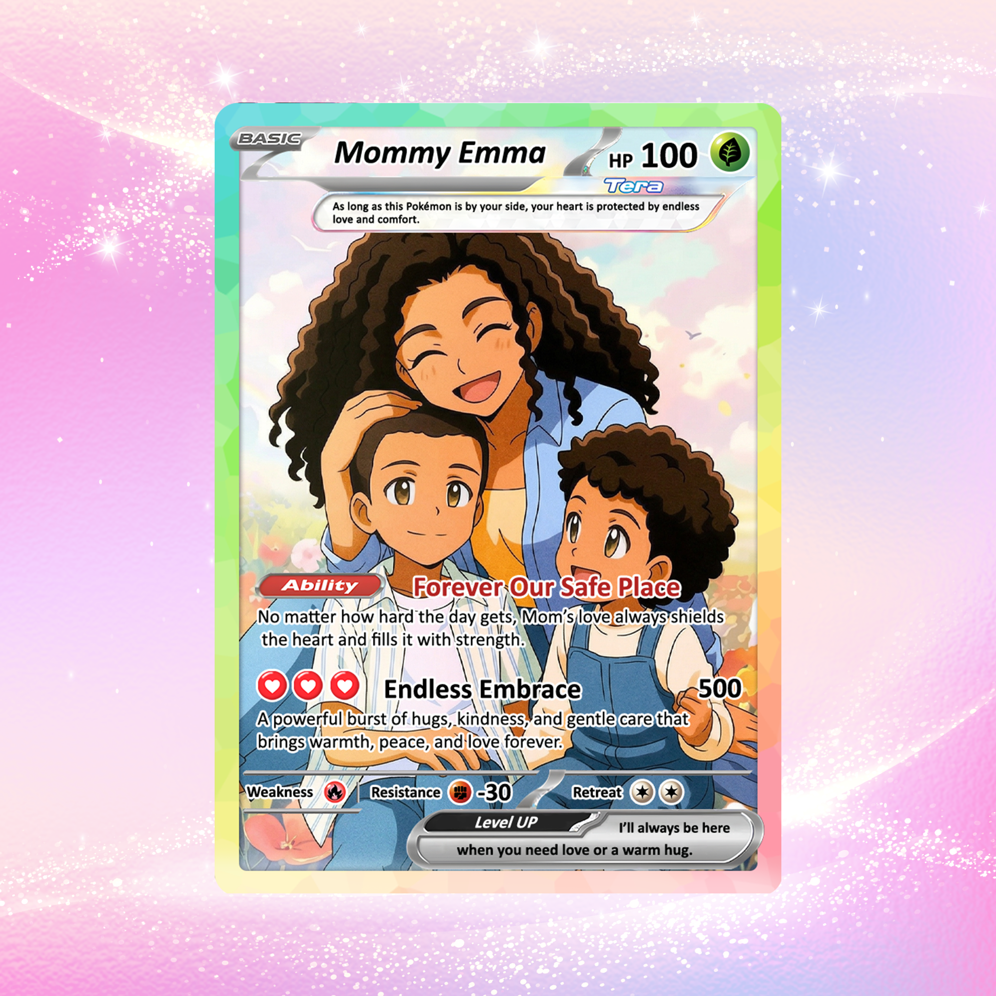 mom pokemon card Happy Mother's Day Custom Certificate number:114557164 Metal vibrant colors Magic The Gathering Kaldheim