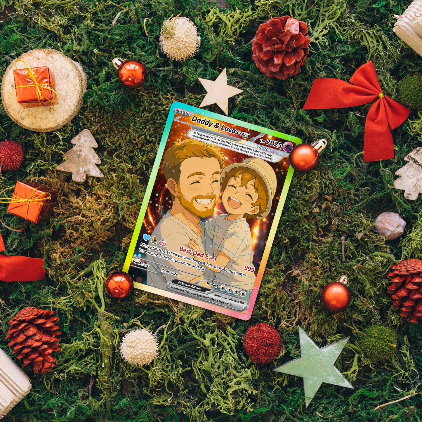 Best Dad Ever Pokemon Card, Custom Pokemon Card - Anime-Inspired Personalized Pokemon Card for Dad - Perfect Gift for Dad - CPC-53