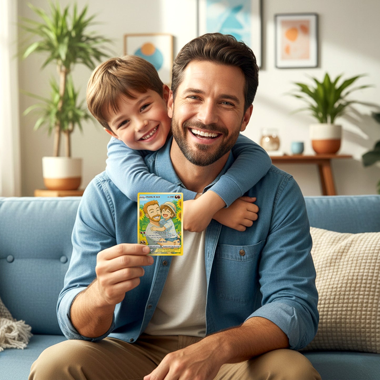 Best Dad Ever Pokemon Card, Custom Pokemon Card - Anime-Inspired Personalized Pokemon Card for Dad - Perfect Gift for Dad - CPC-58