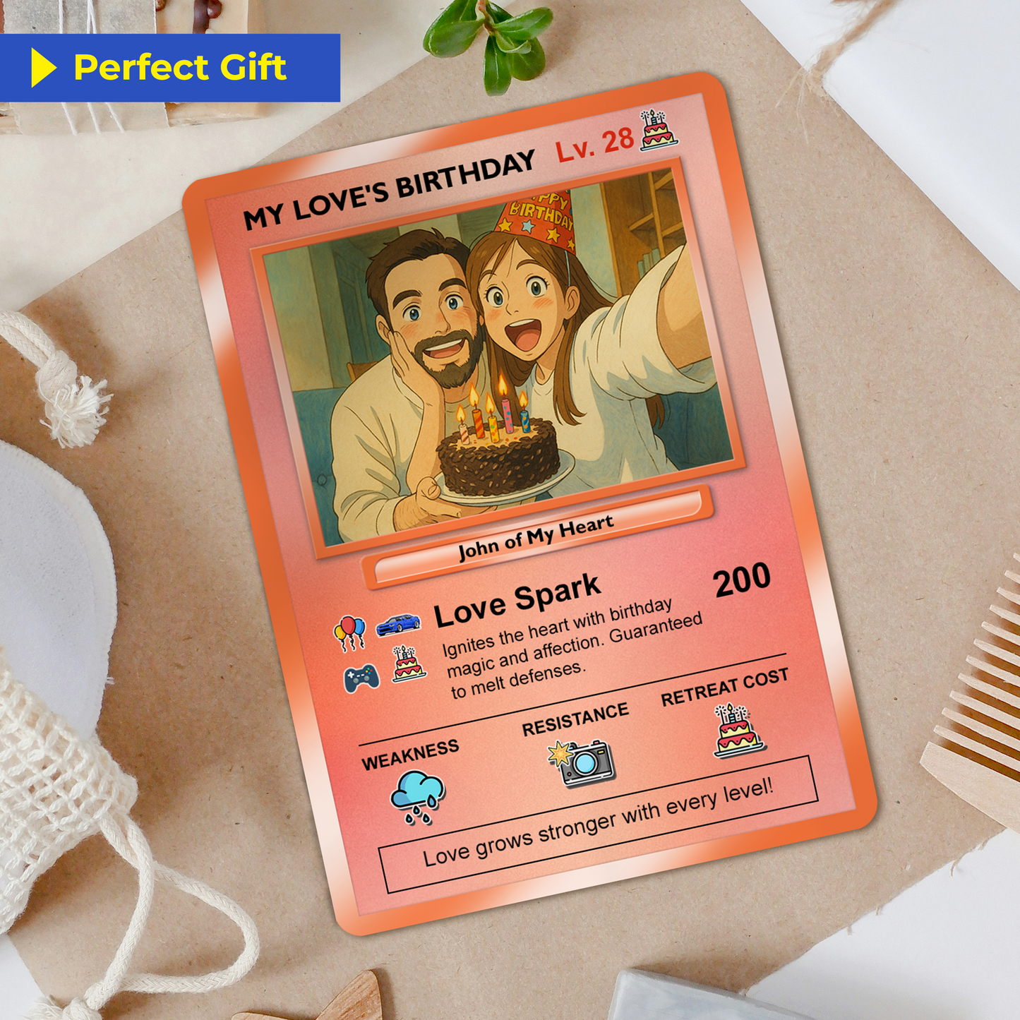Customizable Pokemon Cards for Birthday, Anime Transformation Personalized Pokemon Card, Birthday Custom Pokemon Card for Couples - CPC-45