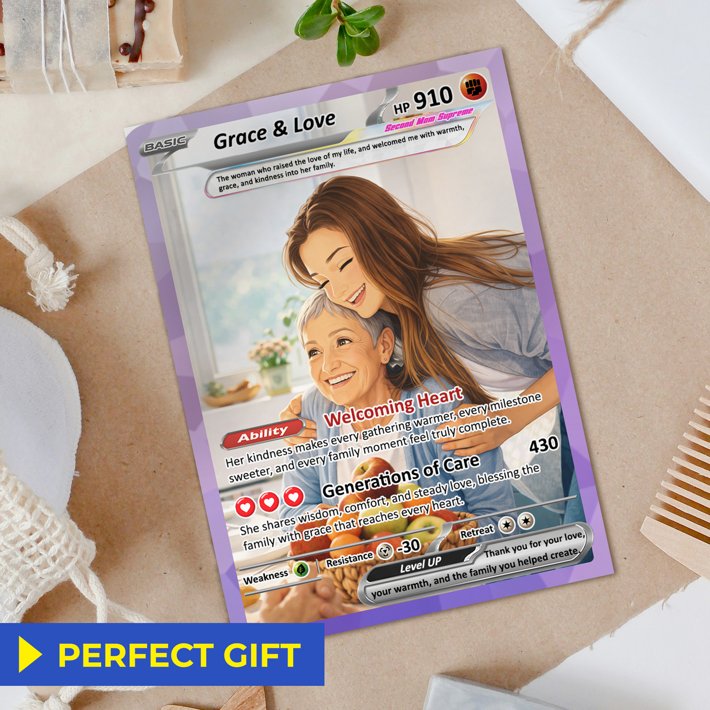 For Mother-in-Law Happy Mother's Day Custom Pokémon Card - Anime-Inspired Personalized Pokemon Card for Mom | Gift from Daughter-in-Law or Son-in-Law - Customizable Trading Cards - CPC-102