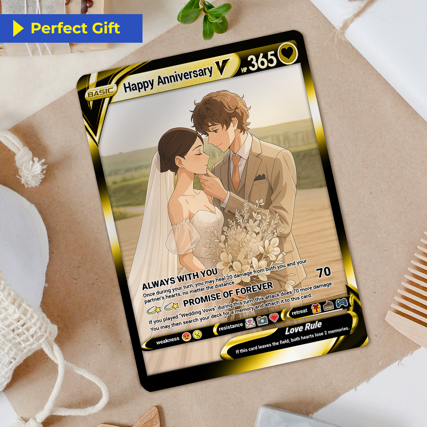 Happy Anniversary Personalized Pokémon Card, Anime Style Custom Pokémon Cards - CPC-03