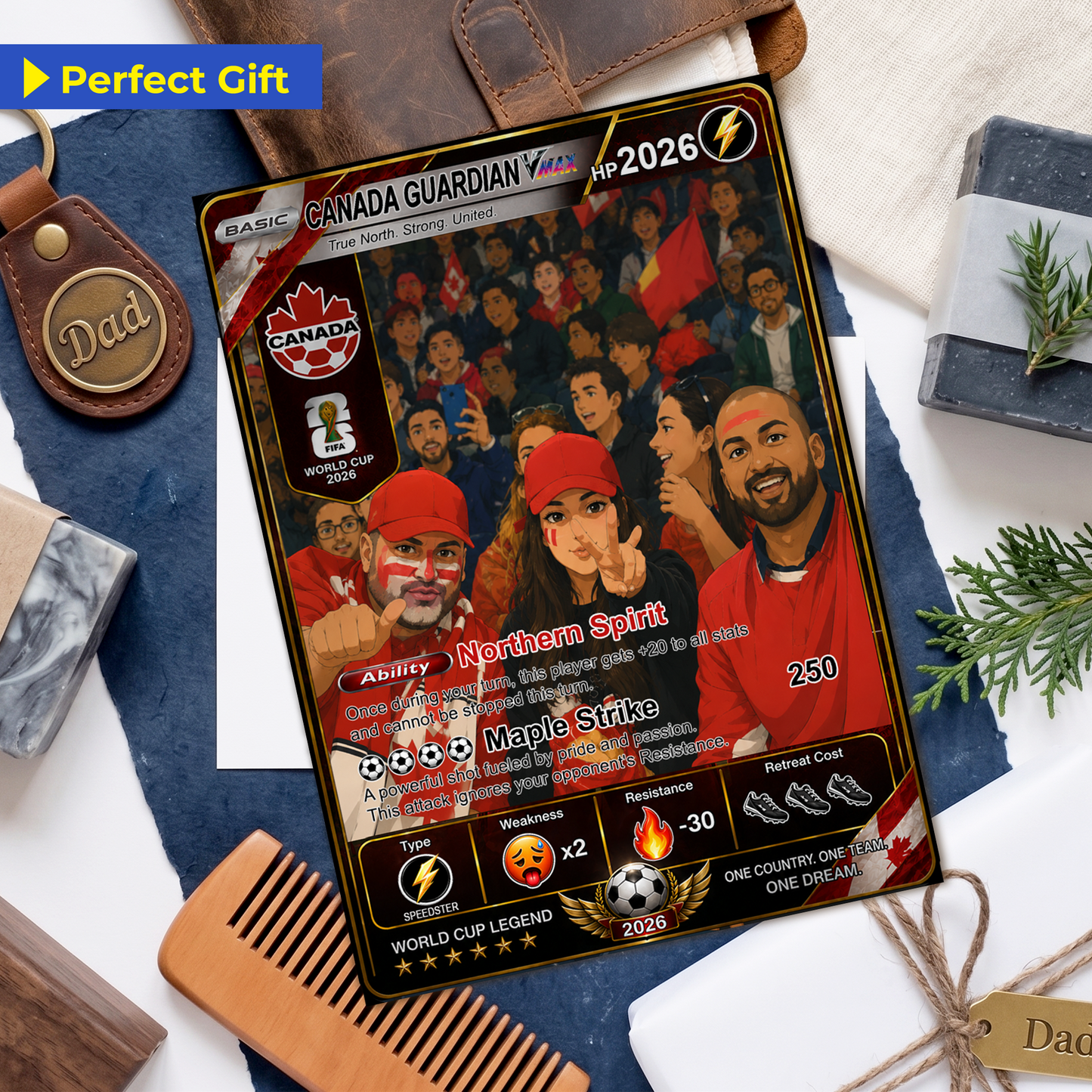 Personalized Football Trading Card, World Cup 2026 Custom Soccer Card, Pokémon-Style Fan Card with Photo, Unique Gift for Soccer Fans - CPC-WC-CAN