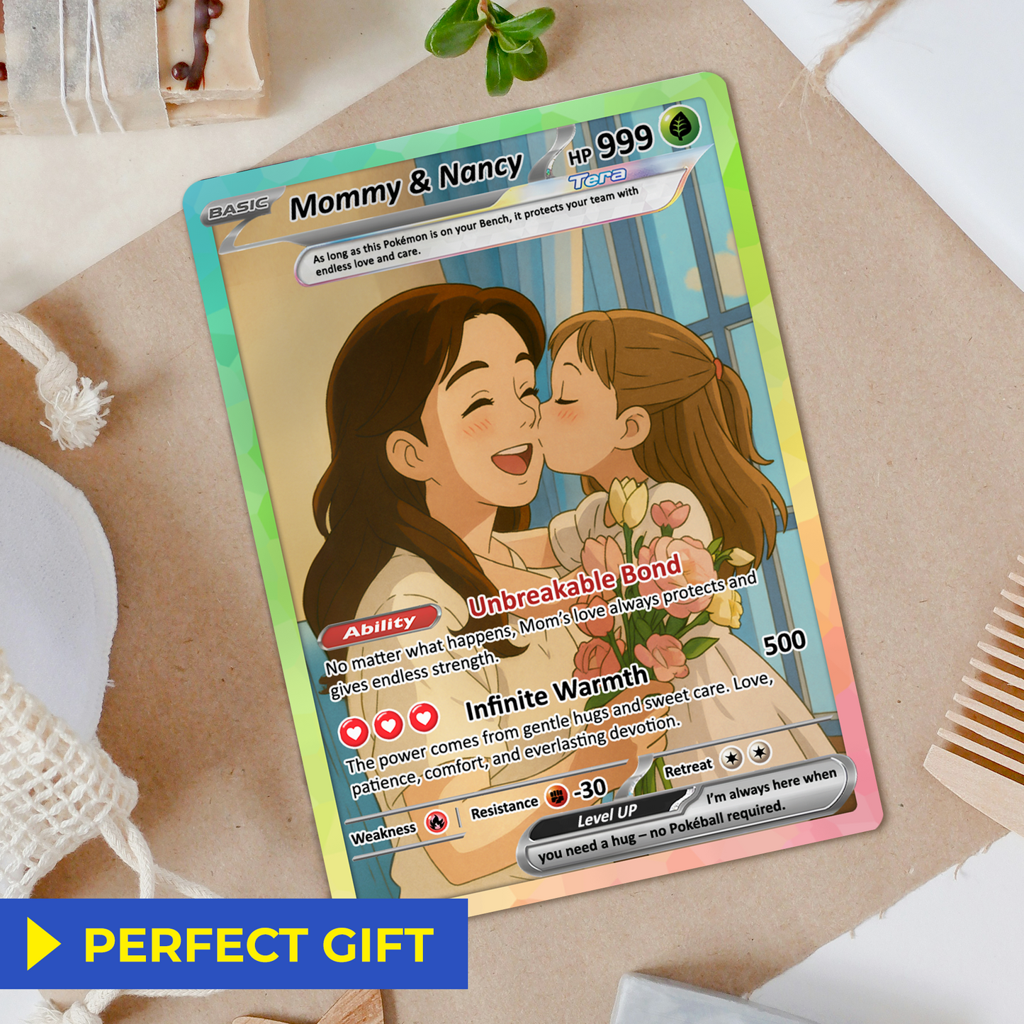 Mother's Day Custom Pokemon Card - Anime-Inspired Personalized Pokemon Card for Mom | Mommy & Me Customized Poke Gift - Customizable Trading Cards - CPC-32