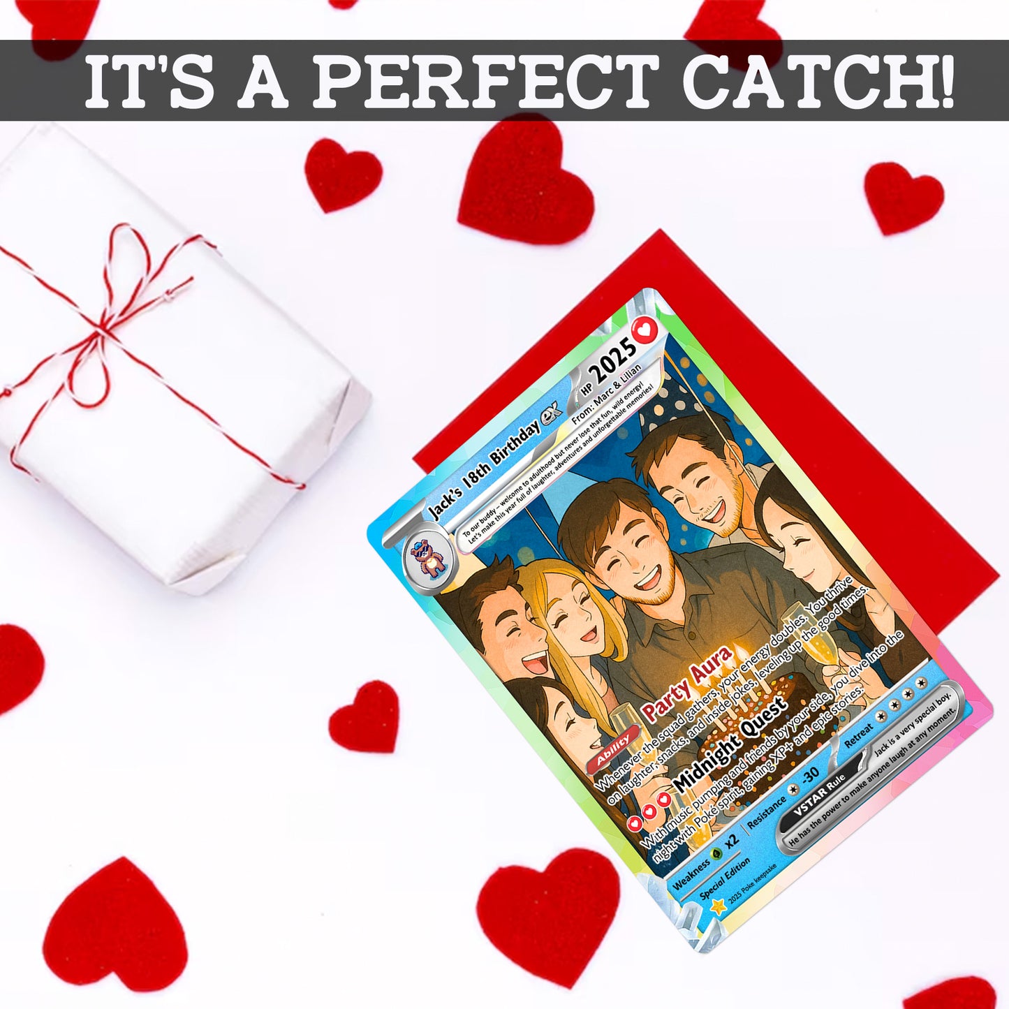 Custom Pokemon Card Birthday, Personalized Pocket Monster Style Gifts for Date of Birth, Best Anime-Inspired Cards for Friends, Son, Daughter, Partner - CPC-56