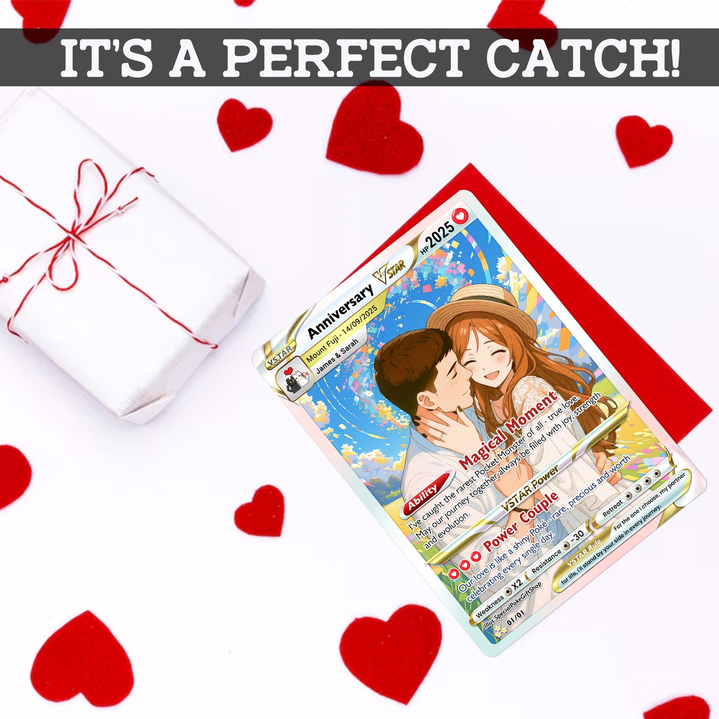 Anime Transformation Custom Pokemon Card - Personalized Poke Card for Couples - Holographic Effect Available - CPC-30