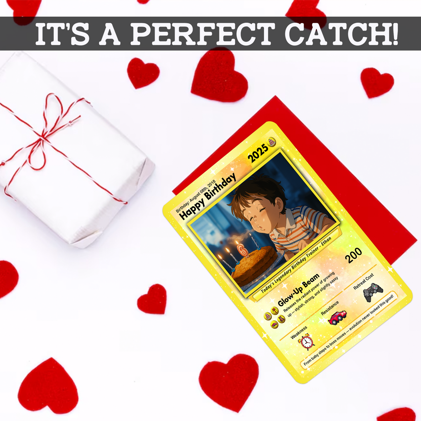 Happy Birthday Custom Pokémon Card, Personalized Pokémon Card for Date of Birth - CPC-11