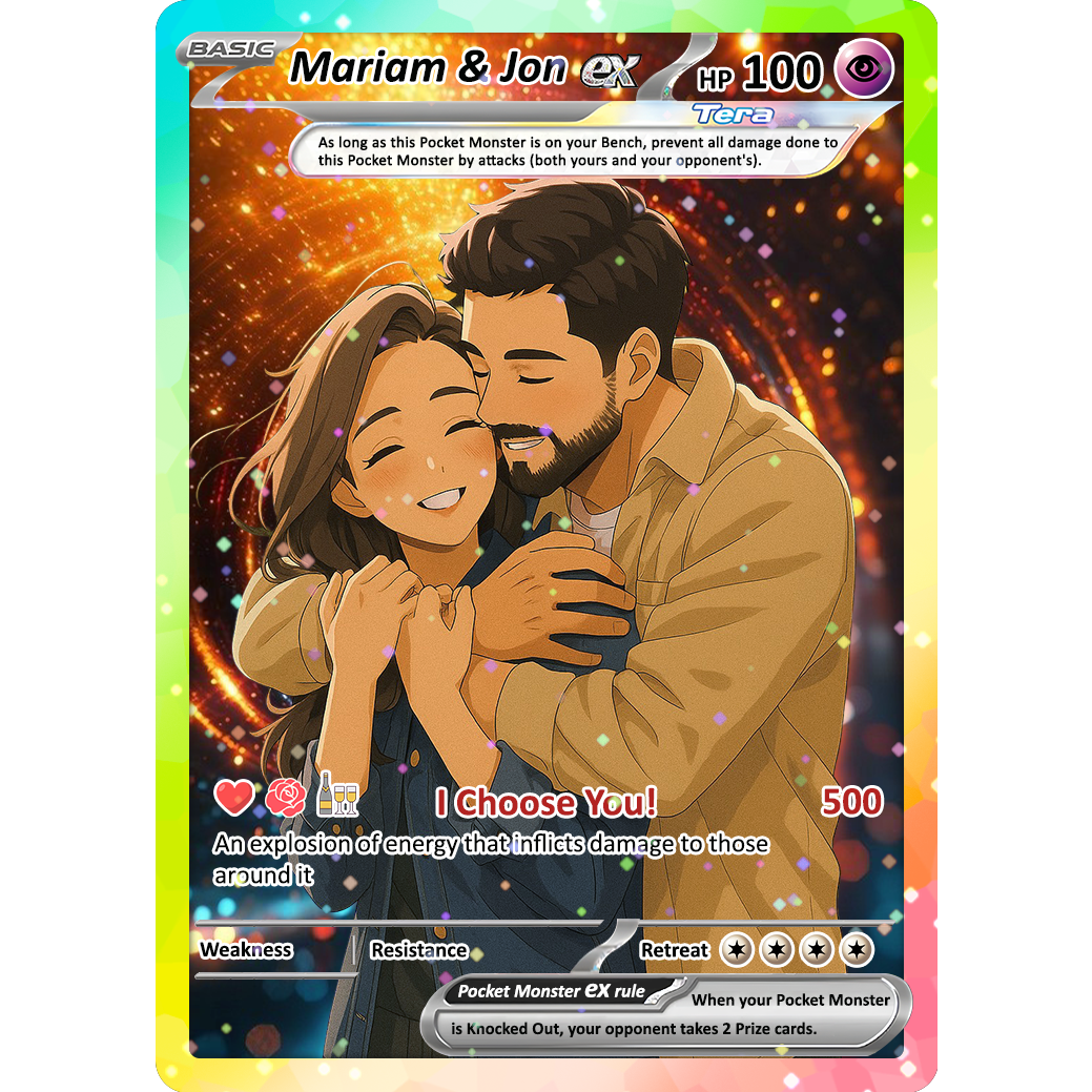 Custom Pokémon Cards with Anime Picture, Personalized Poke Cards Animated Style Gifts for Him and Her - CPC-04