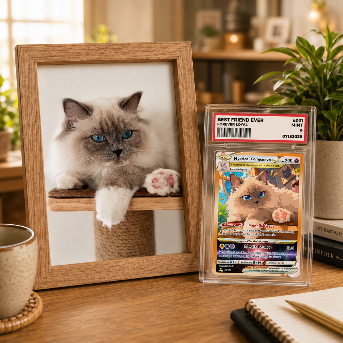 For Cat Lovers Custom Pokémon Card - Personalized Poke Cards with Animated Cat Photo - Unique Gift for Cat Mom, Cat Dad - CPC-Pet-05