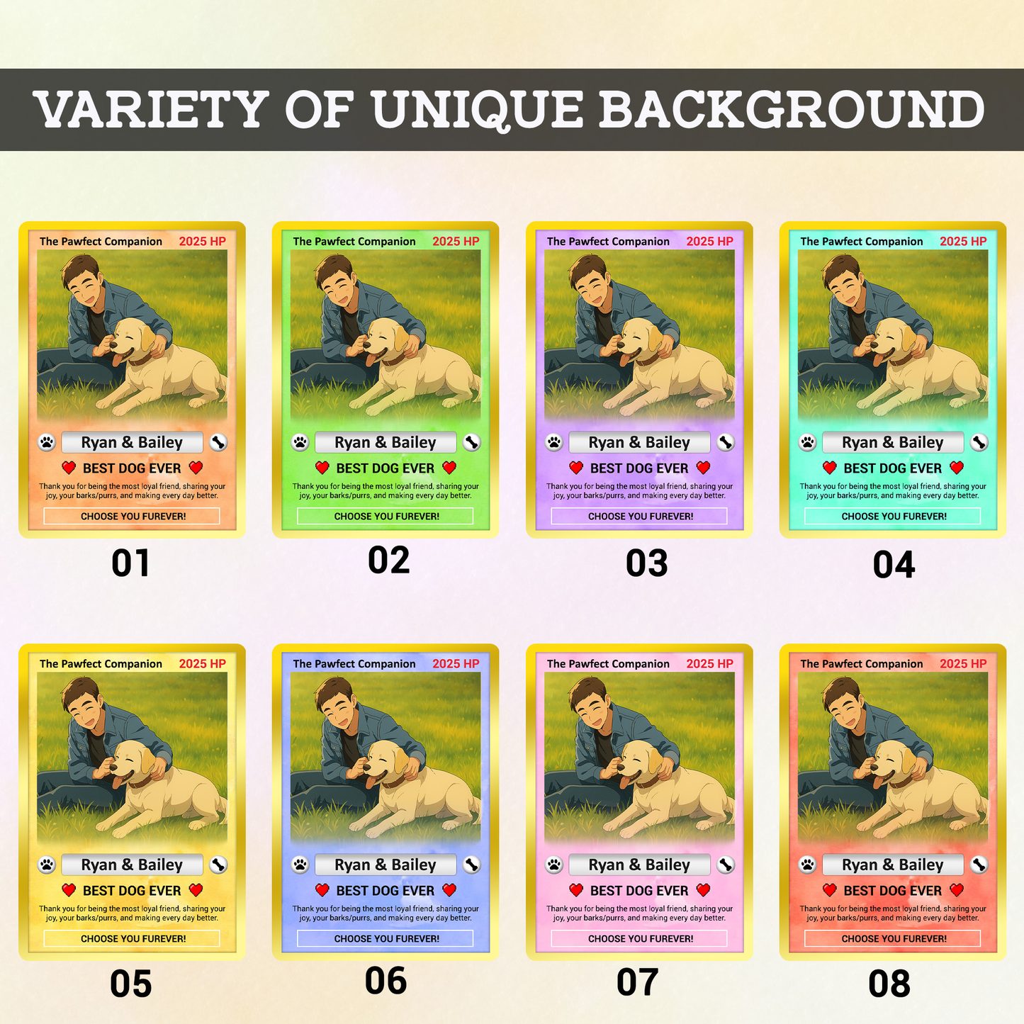 Custom Pokémon Card for Pet Lovers, Personalized Pokémon Card with Pet Photo for Dog Dad Dog Mom - CPC-10