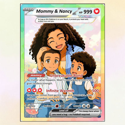 Mother's Day Custom Pokemon Card  - Anime-Inspired Personalized Pokemon Card for Mom | Mommy & Me Customized Poke Gift - Customizable Trading Cards - CPC-32