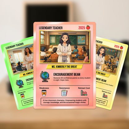 Custom Pokemon Cards Teacher Appreciation, Change Your Photo to Ghibli Style, Thank You Teacher Gift, Personalized Pokemon Cards - CPC-64