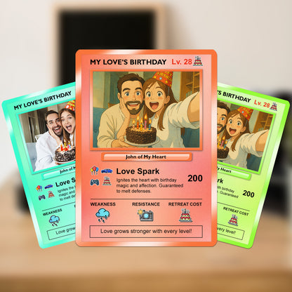 Customizable Pokemon Cards for Birthday, Anime Transformation Personalized Pokemon Card, Birthday Custom Pokemon Card for Couples - CPC-45