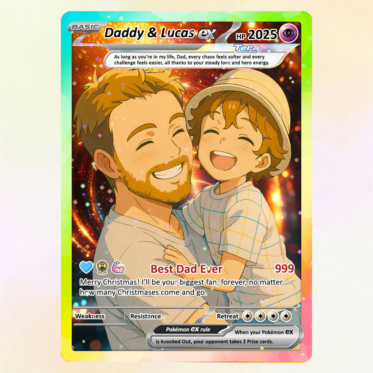 Best Dad Ever Pokemon Card, Custom Pokemon Card  - Anime-Inspired Personalized Pokemon Card for Dad - Perfect Gift for Dad - CPC-53