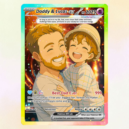 Best Dad Ever Pokemon Card, Custom Pokemon Card  - Anime-Inspired Personalized Pokemon Card for Dad - Perfect Gift for Dad - CPC-53