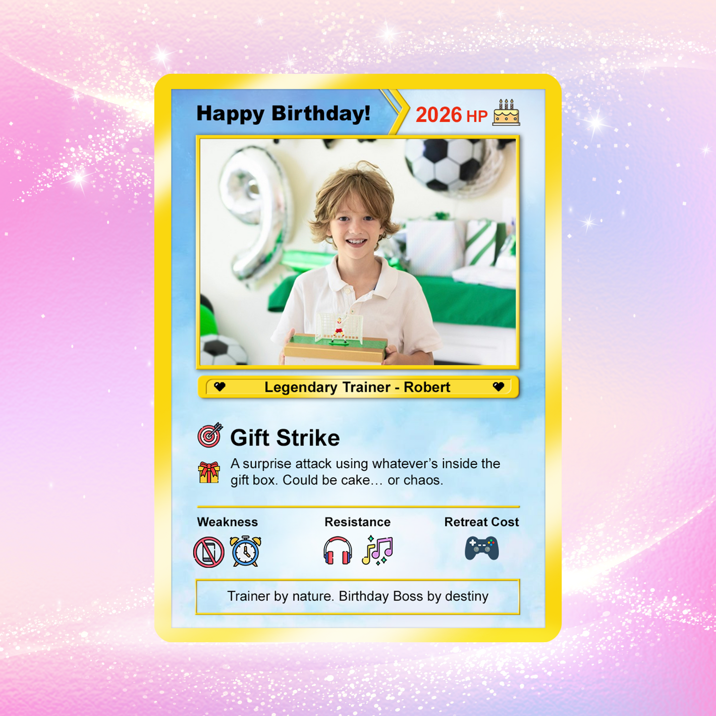 Personalized Pokémon Card for Date of Birth, Happy Birthday Custom Pokémon Card - CPC-43