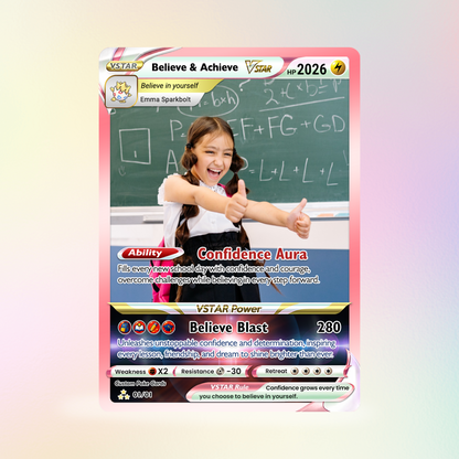 Back to School Custom Pokémon Card - Personalized Pokémon Card with Anime Picture for Kids, Students - First Day of School Gift from Parents - CPC-BTS-18