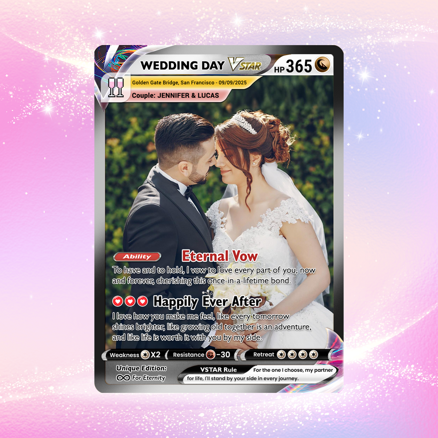 Personalized Pokemon Card with for Couples with Ghibli Style - Custom Couple Pokemon Card for Him Her - Deep Custom Names, Date, Location, Sprites & Custom Card Stats - CPC-34