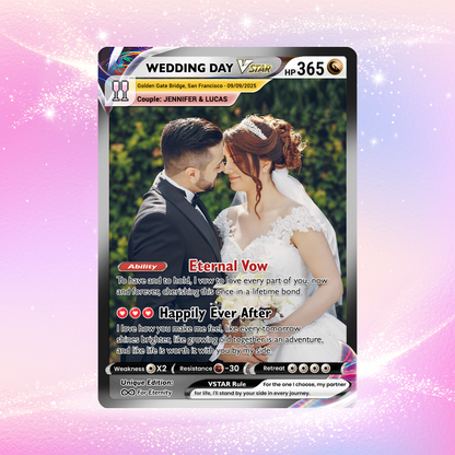 Personalized Pokemon Card with for Couples with Ghibli Style - Custom Couple Pokemon Card for Him Her - Deep Custom Names, Date, Location, Sprites & Custom Card Stats - CPC-34