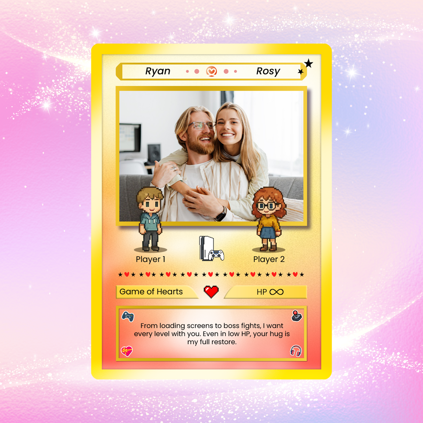 Personalized Pokémon Card with Animated Photo - Custom Pokémon Card for Couple - Customizable Gift for Him and Her - CPC-21.B