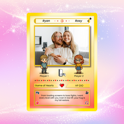 Personalized Pokémon Card with Animated Photo - Custom Pokémon Card for Couple - Customizable Gift for Him and Her - CPC-21.B