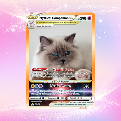 For Cat Lovers Custom Pokémon Card - Personalized Poke Cards with Animated Cat Photo - Unique Gift for Cat Mom, Cat Dad - CPC-Pet-05