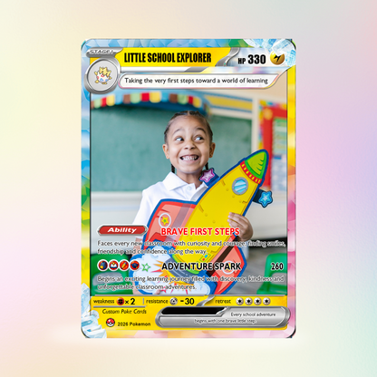 First Day of School Custom Anime Pokémon Card, Personalized Pokémon Card for Kids - Kindergarten Graduation Gift, First Grade Gift from Parents - CPC-BTS-11