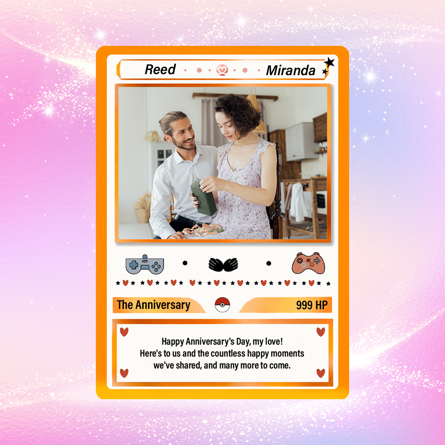 Custom Pokémon Cards with Anime Picture, Personalized Poke Cards Animated Style Gifts for Him and Her - CPC-153.B