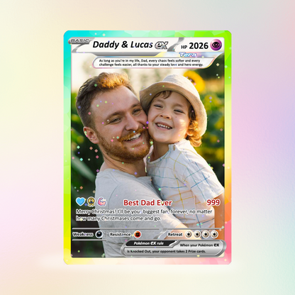 Best Dad Ever Pokemon Card, Custom Pokemon Card  - Anime-Inspired Personalized Pokemon Card for Dad - Perfect Gift for Dad - CPC-53