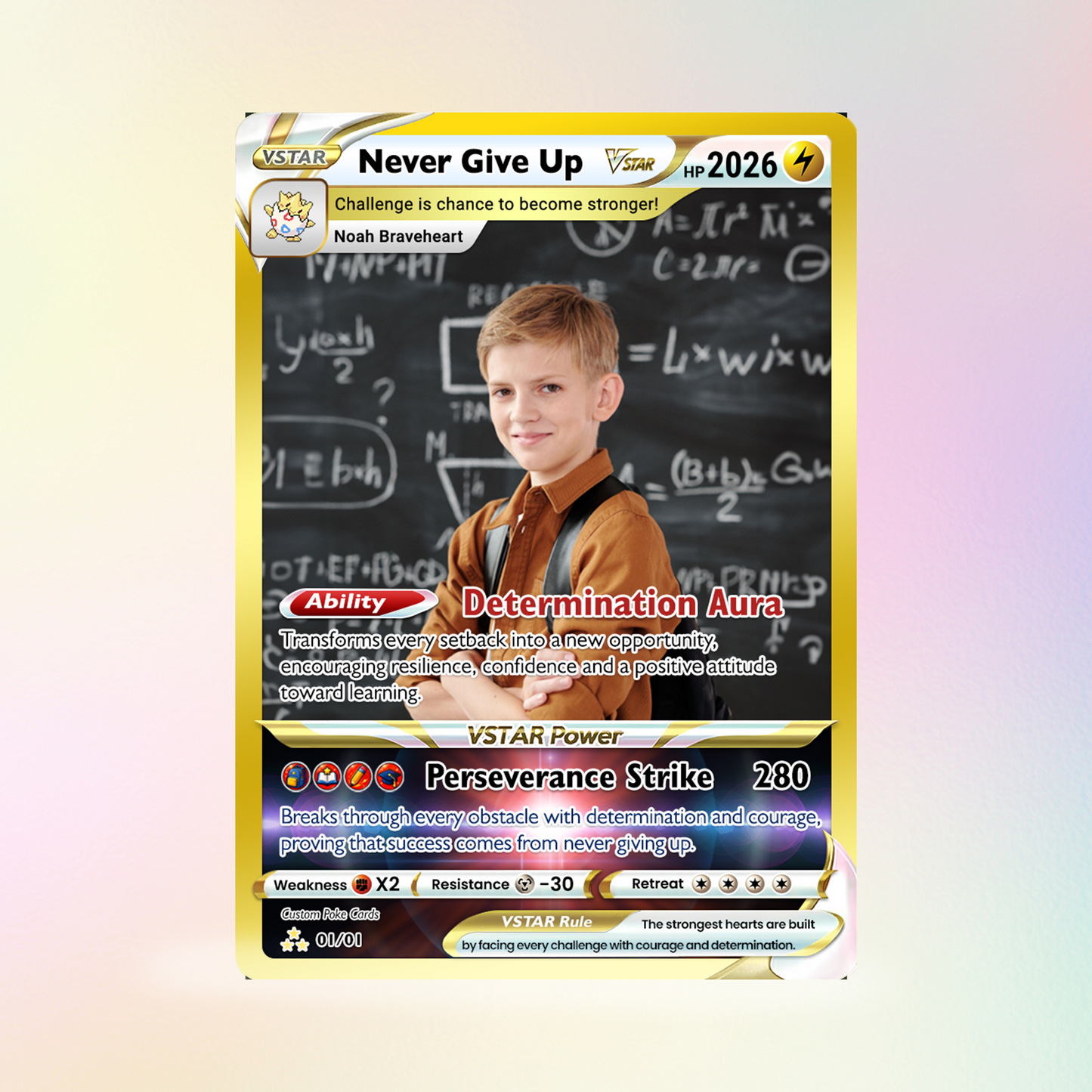 Personalized Pokémon Card - Back to School Custom Pokémon Card with Anime Picture for Kids, Students - First Day of School Gift from Parents - CPC-BTS-19