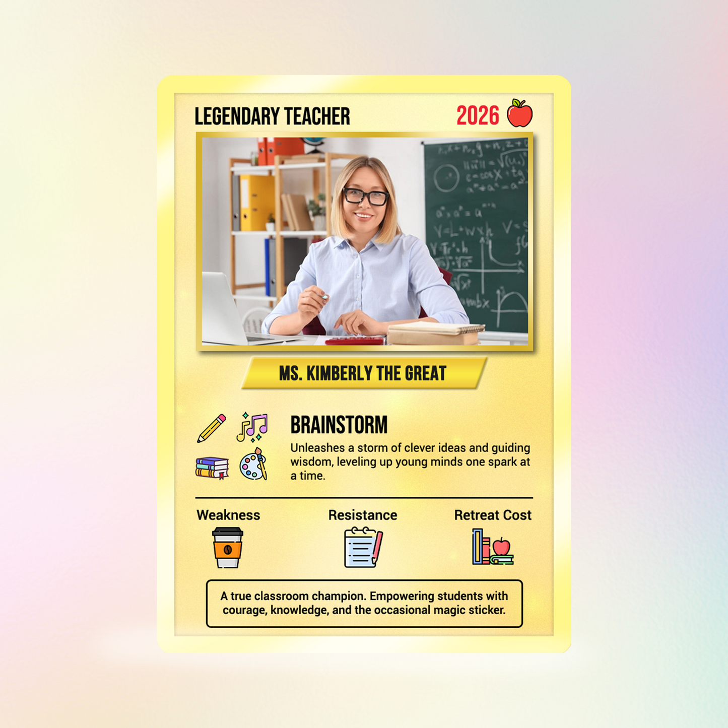 Custom Pokemon Cards Teacher Appreciation with Anime Photo, Change Your Photo to Ghibli Style, Thank You Teacher Gift from Parents & Students, Personalized Pokemon Cards - CPC-66.A