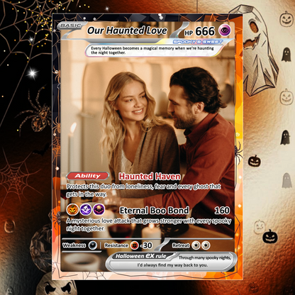 Halloween Personalized Pokemon Cards, Custom Pokémon Cards with Animated Photo, Gifts for Lovers, Husband and Wife - CPC-hlw-04