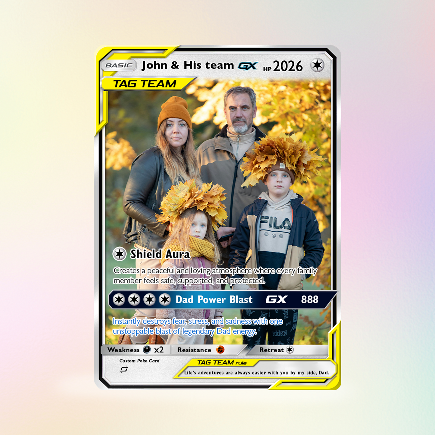 2026 Happy Father's Day Custom Pokémon Card - Comic Anime Style Personalized Pokémon Card for Dad - Perfect Gift for Dad - CPC-115