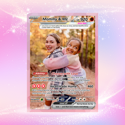 For Step Mom Happy Mother's Day Custom Pokémon Card - Personalized Bonus Mom Gift for Mother’s Day | Mommy & Me Customized Poke Gift - Customizable Trading Cards - CPC-101