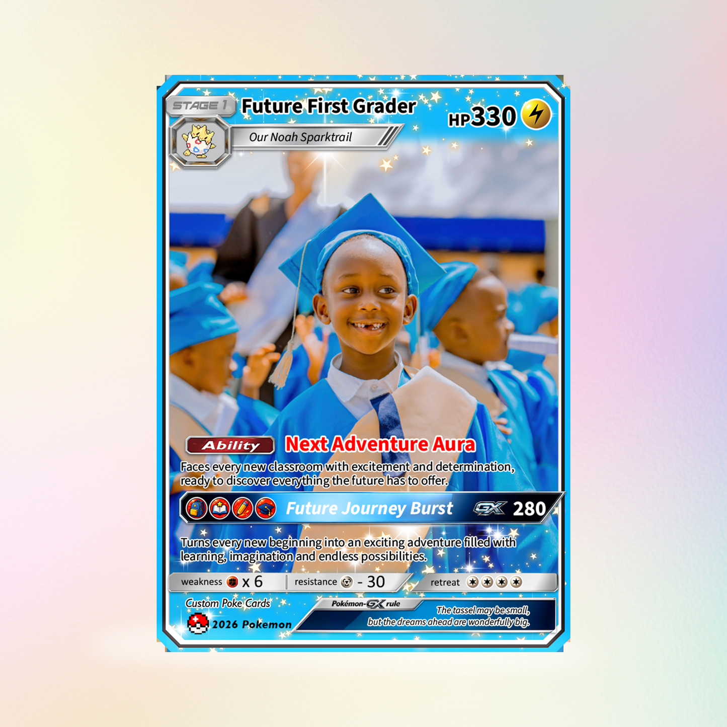 Kindergarten Graduate Personalized Pokémon Card, Kindergarten Graduation Custom Pokémon Card, Graduation Gift for Kindergarten Boy and Girl - First Day of School Gift - CPC-BTS-16