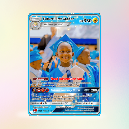 Kindergarten Graduate Personalized Pokémon Card, Kindergarten Graduation Custom Pokémon Card, Graduation Gift for Kindergarten Boy and Girl - First Day of School Gift - CPC-BTS-16