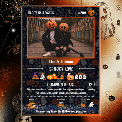 Halloween Custom Pokémon Cards with Anime Picture, Personalized Pokemon Cards, Gifts for Him and Her - CPC-hlw-01