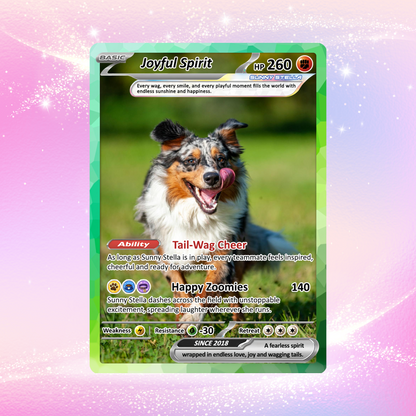 Personalized Poke Cards with Animated Pet Photo - Custom Pokémon Card -  Unique Gift for Pet Lovers, for Dog Mom, Cat Mom, Dog Dad, Cat Dad - CPC-Pet-04