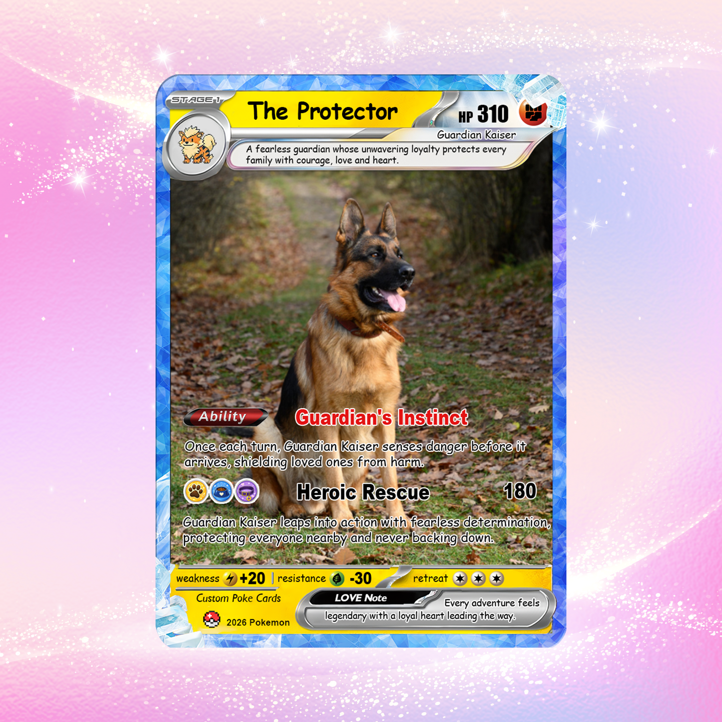 For Pet Lovers Custom Pokémon Card - Personalized Poke Cards by Pet Photo - Unique Gift for Dog Mom, Cat Mom, Dog Dad, Cat Dad - CPC-Pet-03