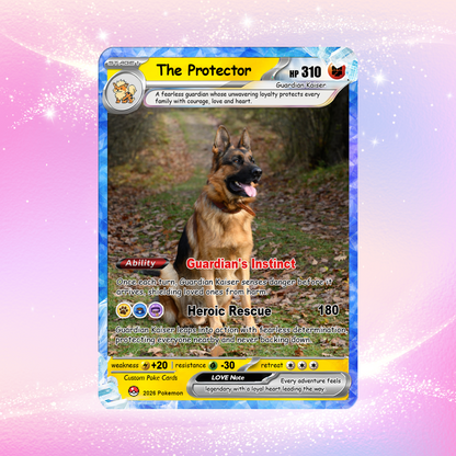For Pet Lovers Custom Pokémon Card - Personalized Poke Cards by Pet Photo - Unique Gift for Dog Mom, Cat Mom, Dog Dad, Cat Dad - CPC-Pet-03