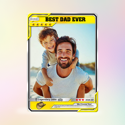 Custom Pokemon Card  - Anime-Inspired Personalized Pokemon Card for Dad | Daddy & Me Customized Poke Gift - Customizable Trading Cards - CPC-16