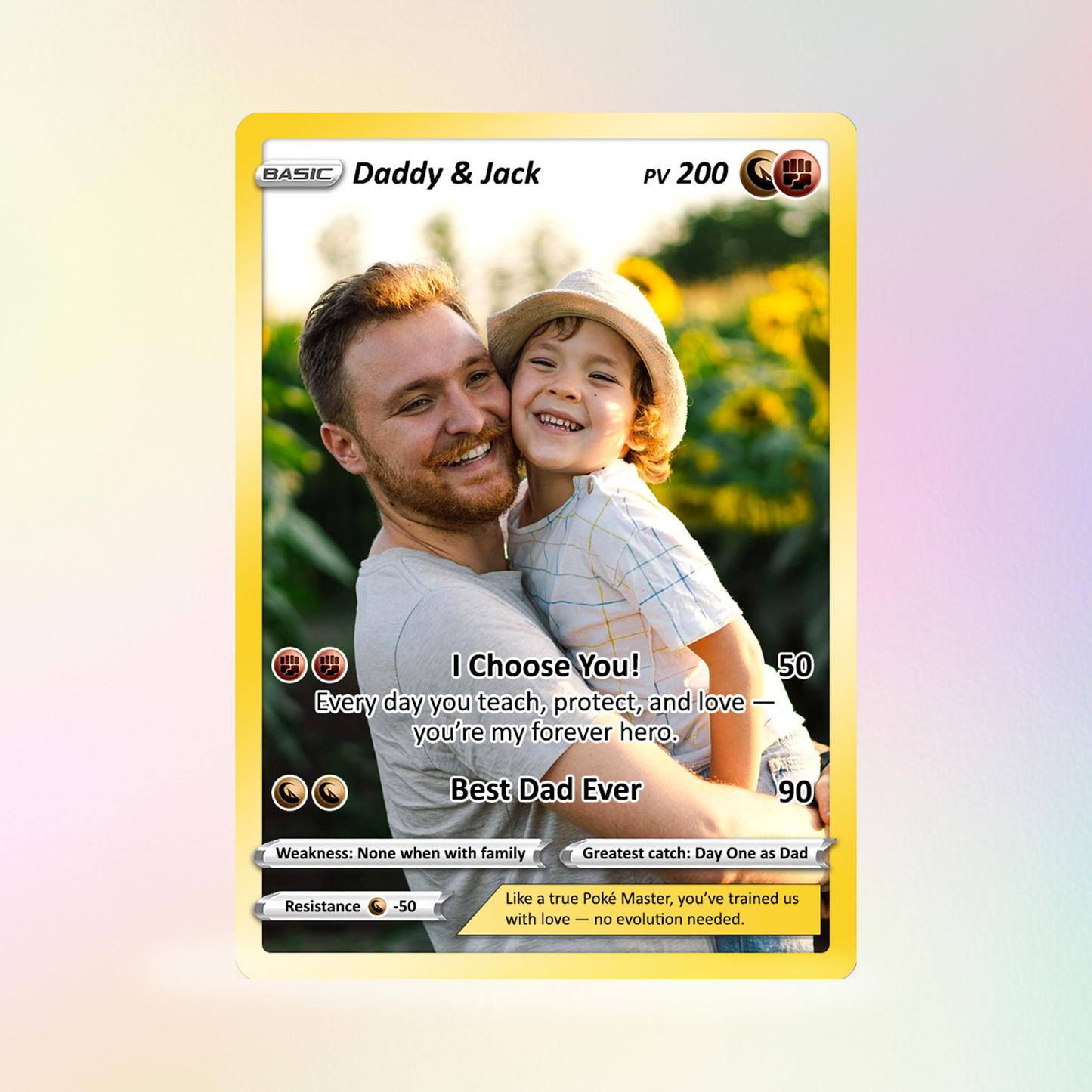 Best Dad Ever Pokemon Card, Custom Pokemon Card  - Anime-Inspired Personalized Pokemon Card for Dad - Perfect Gift for Dad - CPC-58