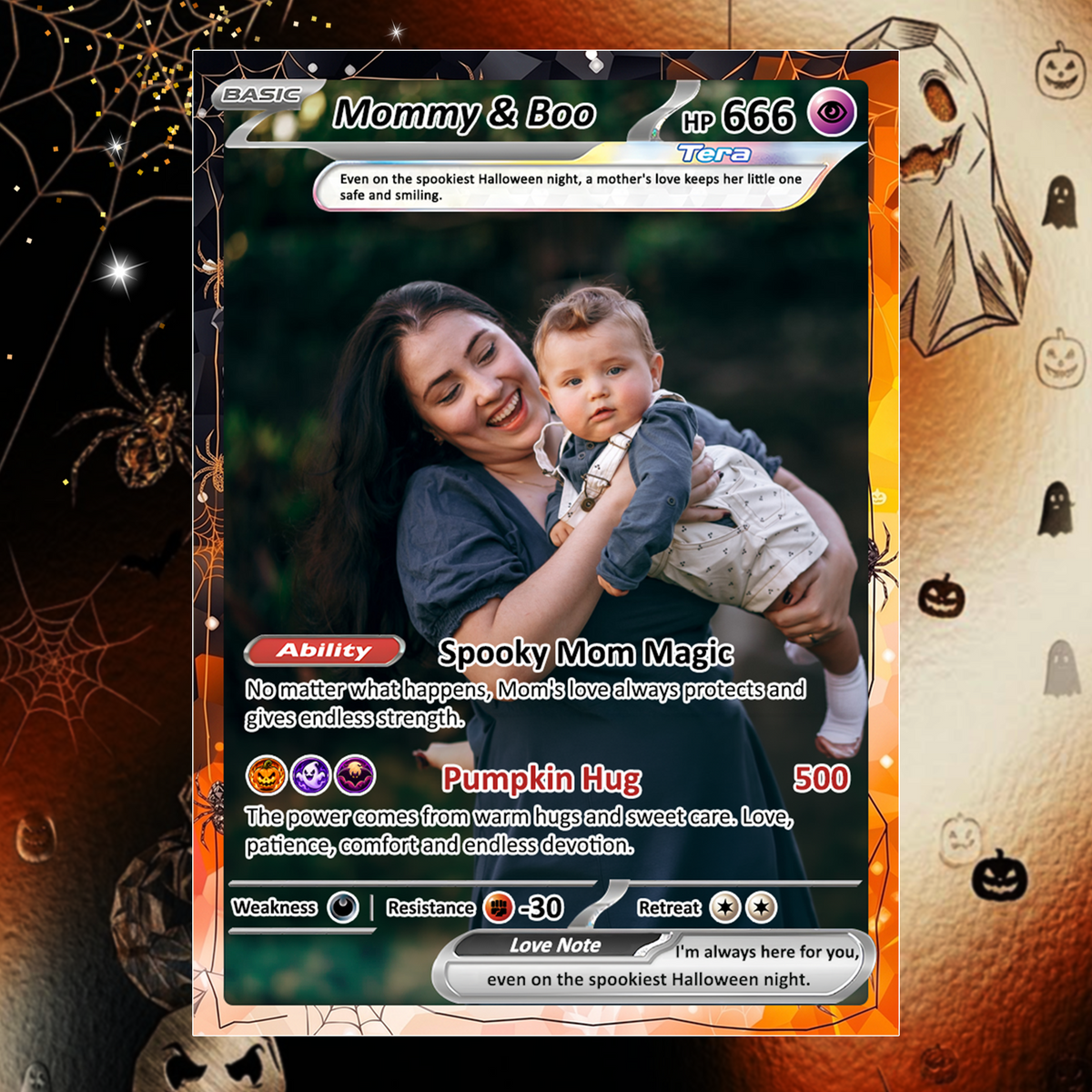 Custom Pokémon Card for Girlfriend & Wife, Halloween Anime Transformation Metal Card, Personalized Romantic Gift for Her, Custom Halloween Gift from Husband & Boyfriend - CPC-hlw-07
