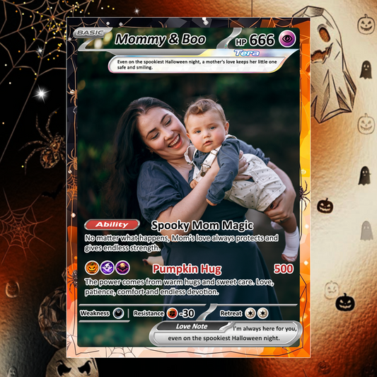 Custom Pokémon Card for Girlfriend & Wife, Halloween Anime Transformation Metal Card, Personalized Romantic Gift for Her, Custom Halloween Gift from Husband & Boyfriend - CPC-hlw-07