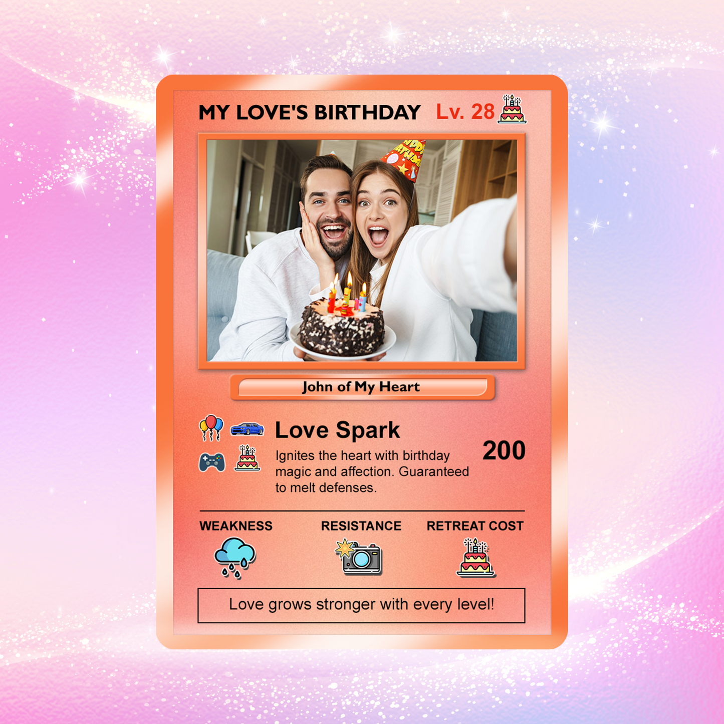 Customizable Pokemon Cards for Birthday, Anime Transformation Personalized Pokemon Card, Birthday Custom Pokemon Card for Couples - CPC-45