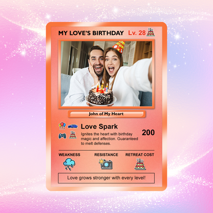 Customizable Pokemon Cards for Birthday, Anime Transformation Personalized Pokemon Card, Birthday Custom Pokemon Card for Couples - CPC-45