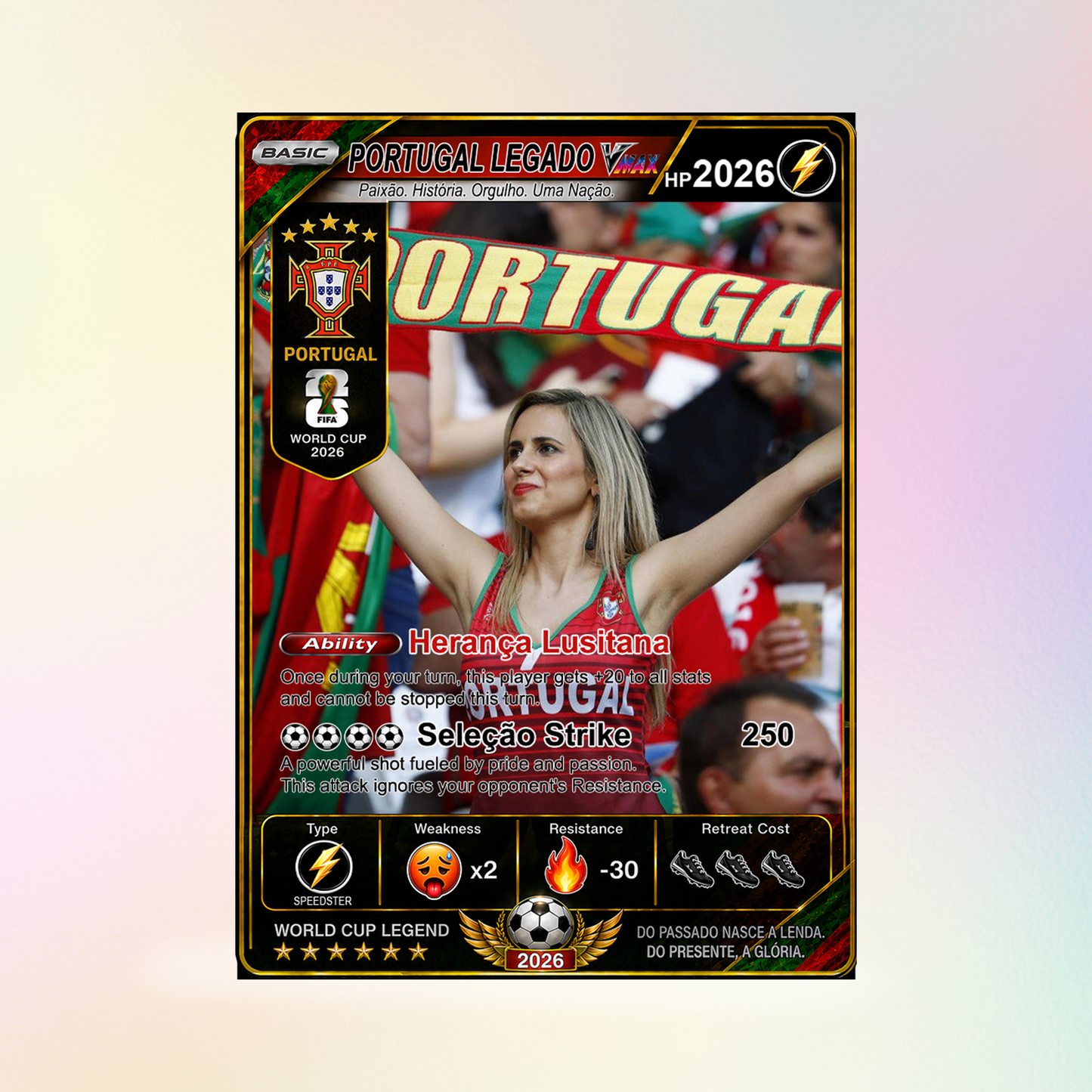 Personalized Football Trading Card, World Cup 2026 Custom Soccer Card, Pokémon-Style Fan Card with Photo, Unique Gift for Soccer Fans - CPC-WC-POR