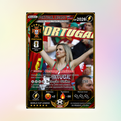 Personalized Football Trading Card, World Cup 2026 Custom Soccer Card, Pokémon-Style Fan Card with Photo, Unique Gift for Soccer Fans - CPC-WC-POR