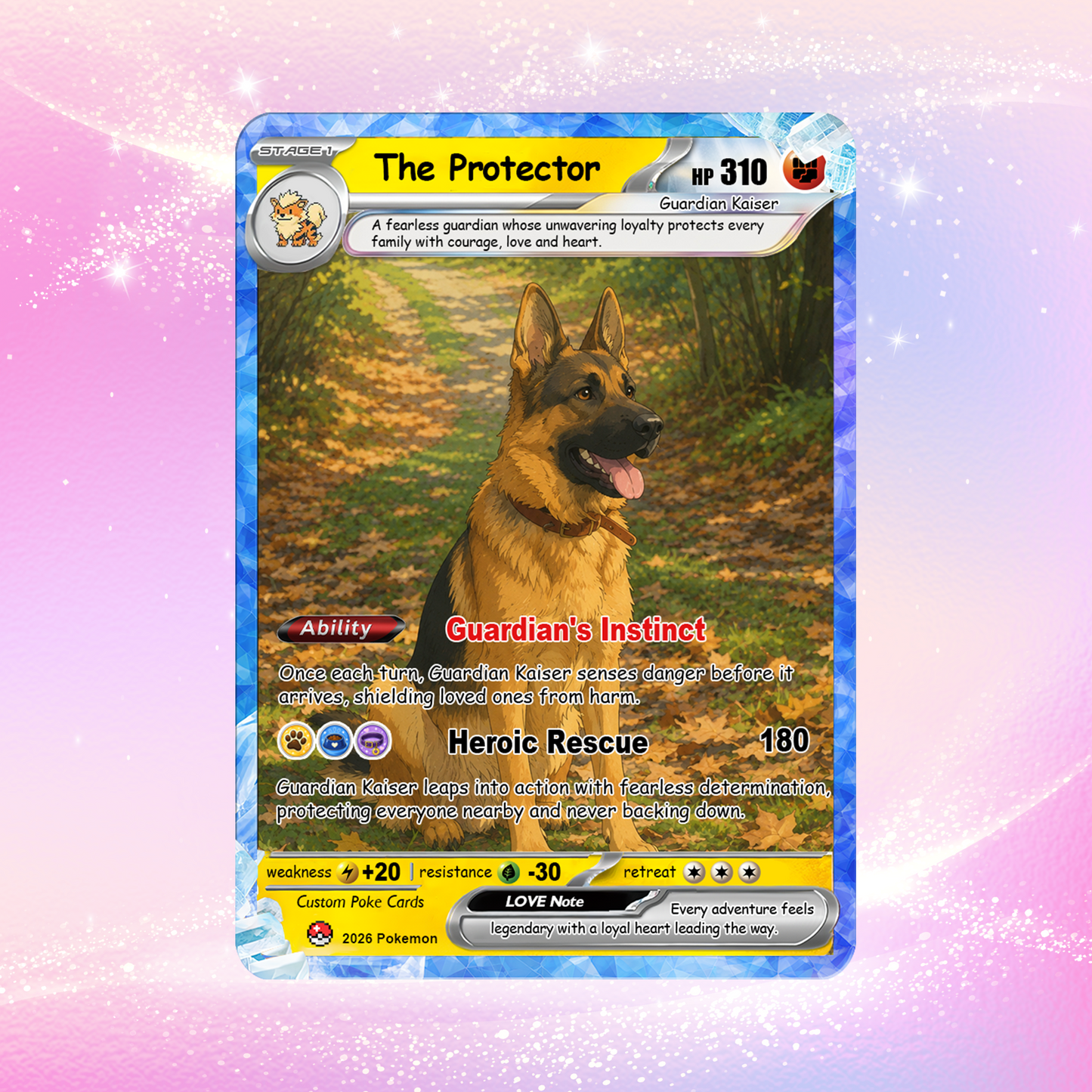 For Pet Lovers Custom Pokémon Card - Personalized Poke Cards by Pet Photo - Unique Gift for Dog Mom, Cat Mom, Dog Dad, Cat Dad - CPC-Pet-03