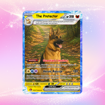 For Pet Lovers Custom Pokémon Card - Personalized Poke Cards by Pet Photo - Unique Gift for Dog Mom, Cat Mom, Dog Dad, Cat Dad - CPC-Pet-03